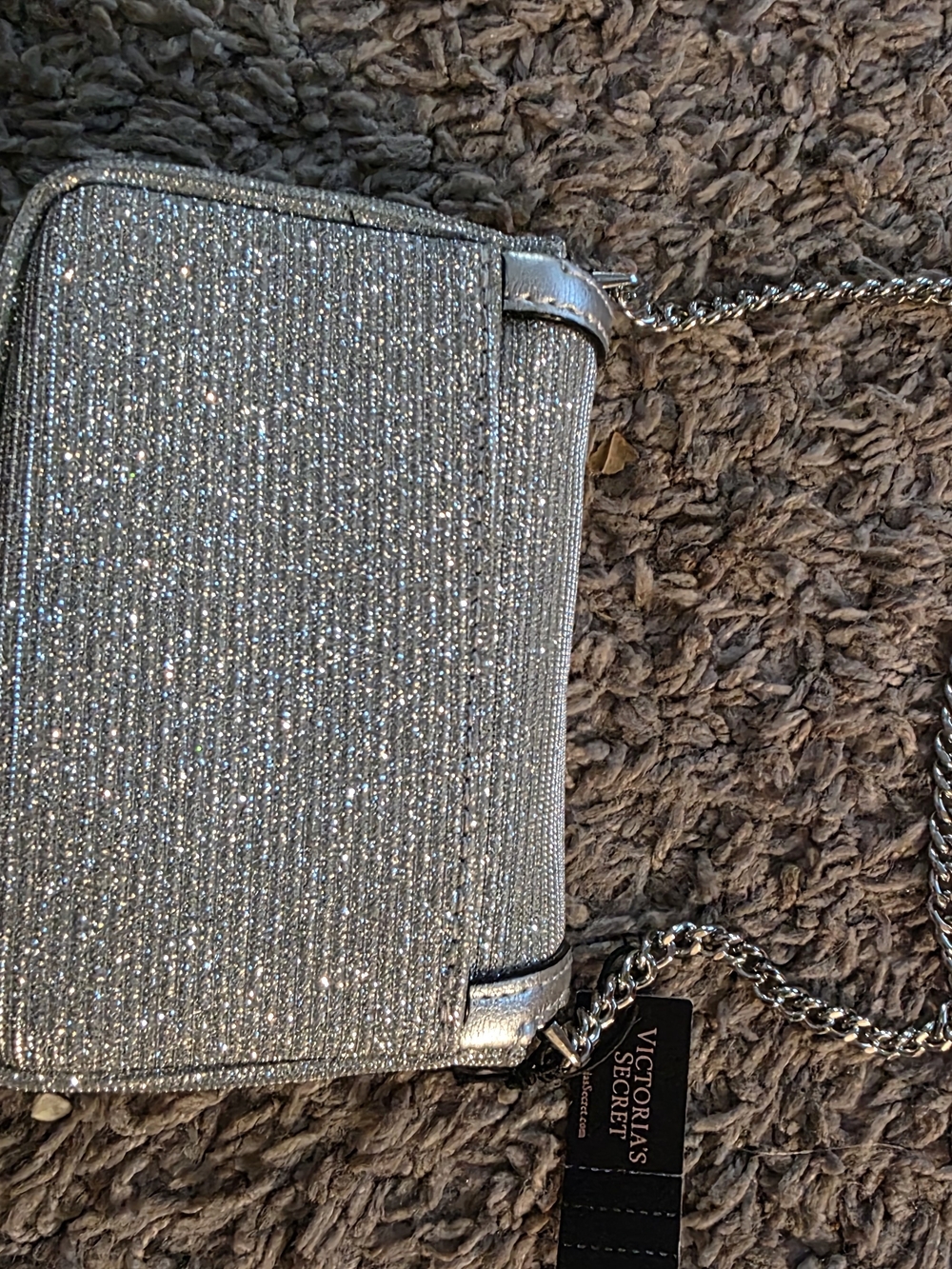 Silver Glitter Chain Crossbody Bag - Unknown Brand - Picture 3 of 4